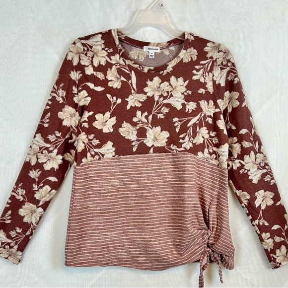 Women’s Tie Waisted Long Sleeve Eyeshadow Casual Top / Medium - Picture 2 of 7